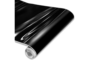 Spurtar Gloss Black Vinyl Wrap 1ft X 5ft Air-Release Glossy Black Car Wrap Adhesive Film Automotive Vinyl Black Sticker for Cars Motorcycle DIY Detailing Paper Air Release Decal Sheet 30.5 X 152cm