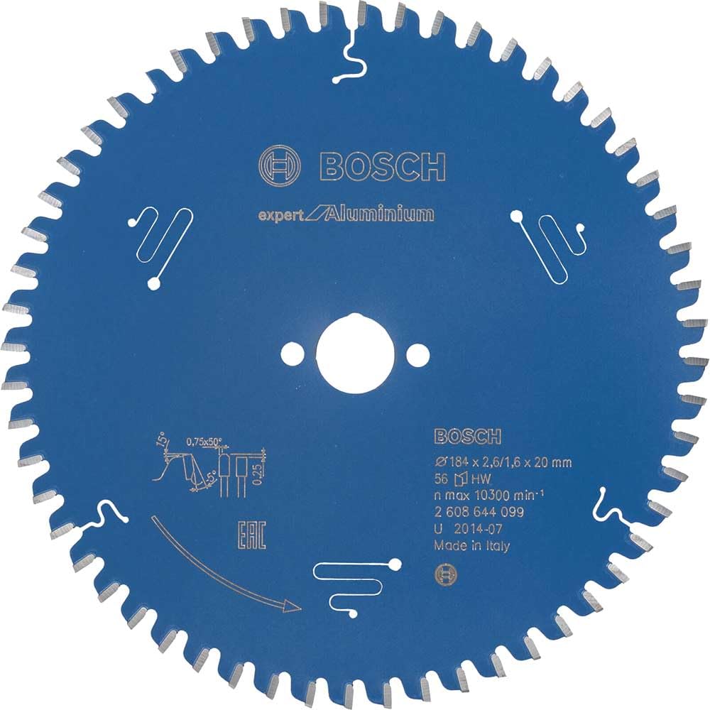 Bosch 2608644099 EXALH 56 Tooth Top Precision Circular Saw Blade, 0 V, Blue