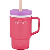 Infantino My 1st Tumbler, Durable Plastic Sippy Cup with Straw & Handle, Spill-Resistant, for On-The-Go, BPA-Free Transition Baby Cup, Hibiscus