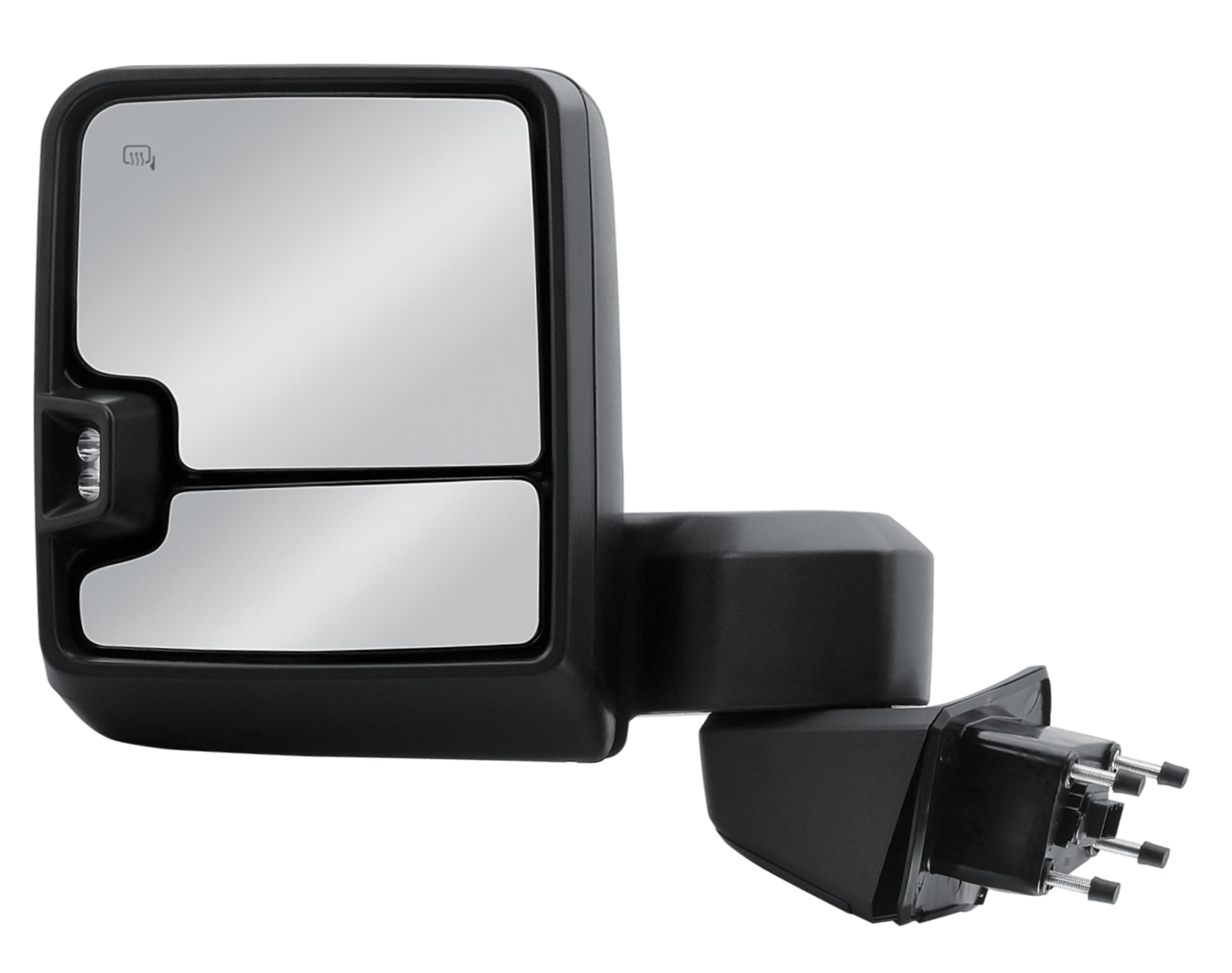 Photo 1 of Driver Left Side Door Towing Mirror Power Heated Glass with Turn Signal Light Position Light Textured Black Back Cover Manual Folding Manual Telescope for GMC Sierra 1500 from 2019 to 2025