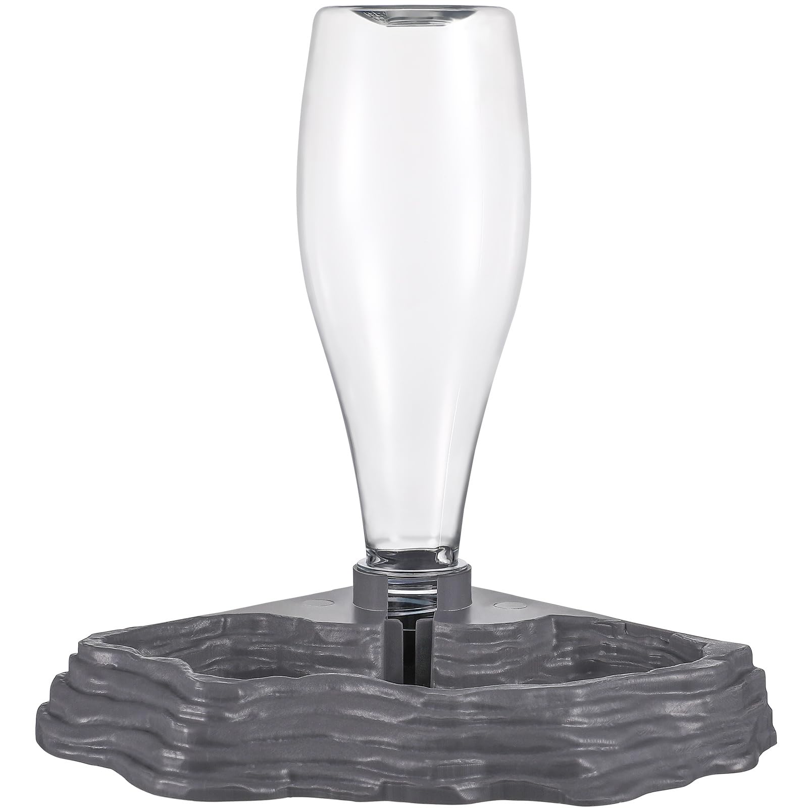 POPETPOP Popetpop Reptile Water Feeder Automatic Water Dispenser for Tortoises, Lizards, Geckos - Grey, 8.07 X 5.91 X 5.91 Inches, Plastic, Smooth & Safe, Stable Design, Easy to Clean