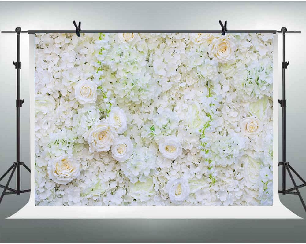 Mehofoto 7x5ft Flower Backdrop White Rose Bridal Shower Newborn Baby Photo Booth Backdrops Vinyl Valentine's Day Baby Shower Wedding Photography Background - Image 5