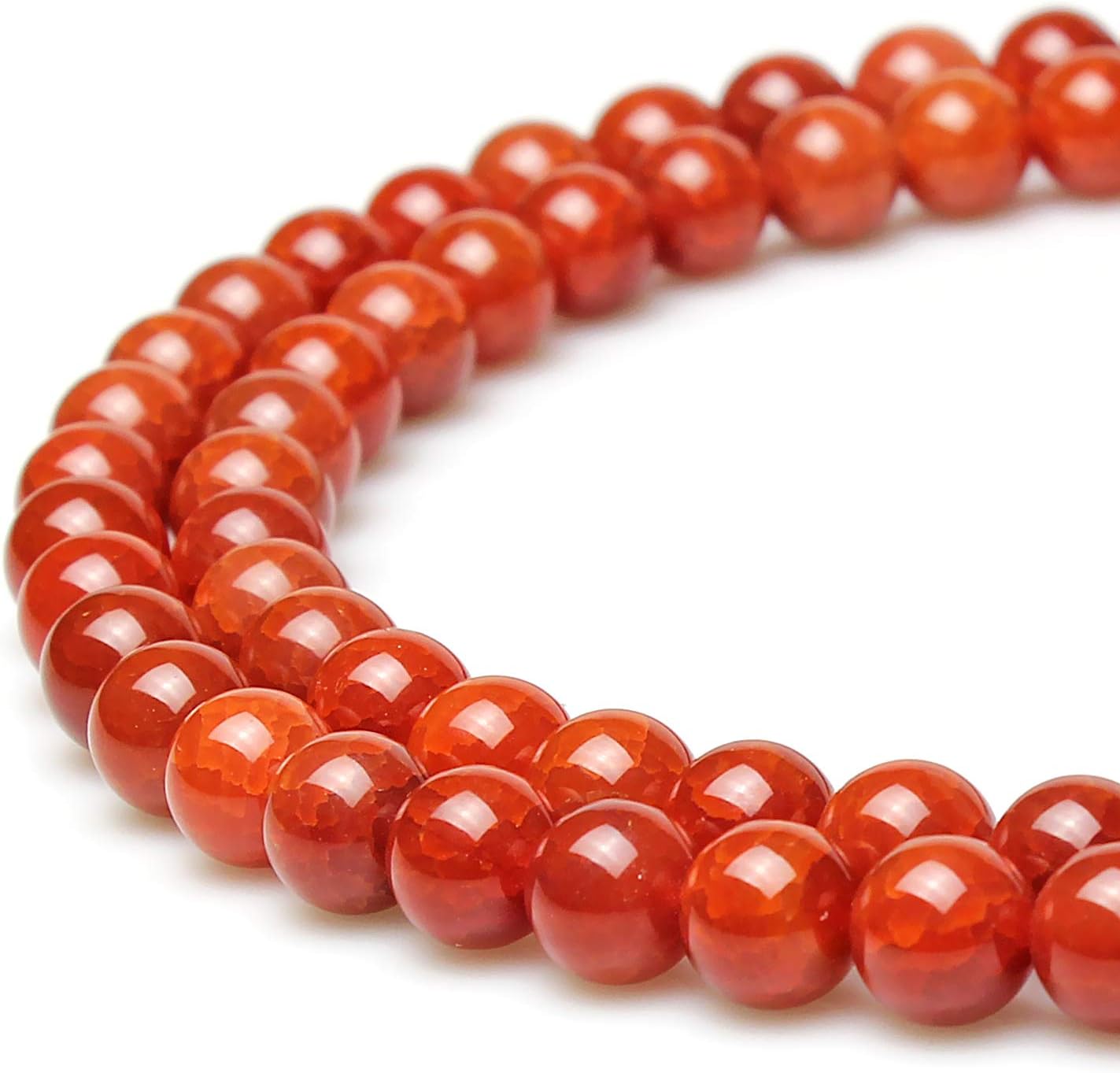 JARTC Natura Stone Beads Red Dragon Vein Agate Round Loose Beads for Jewelry Making DIY Bracelet Necklace (10mm)