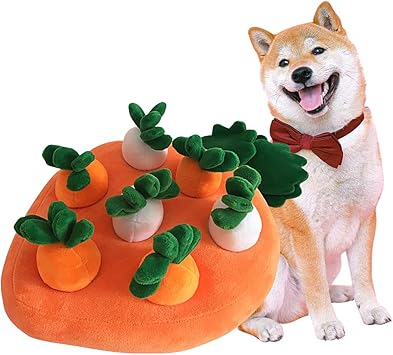 Amazon にんじん畑 ペットおもちゃ 知育玩具 餌隠しマット ノーズワーク 噛む 運動不足 分離不安解消 集中力向上 嗅覚訓練 食いすぎる対策 訓練毛布 ハート型 7個にんじん Juline 犬用アジリティ 運動器具 通販