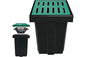 Natotela Catch Basin With Fiber Glass Grate-18x18x24 in. Deep Catch Basin For Drainage With Debris Basket,French Drain Catch 