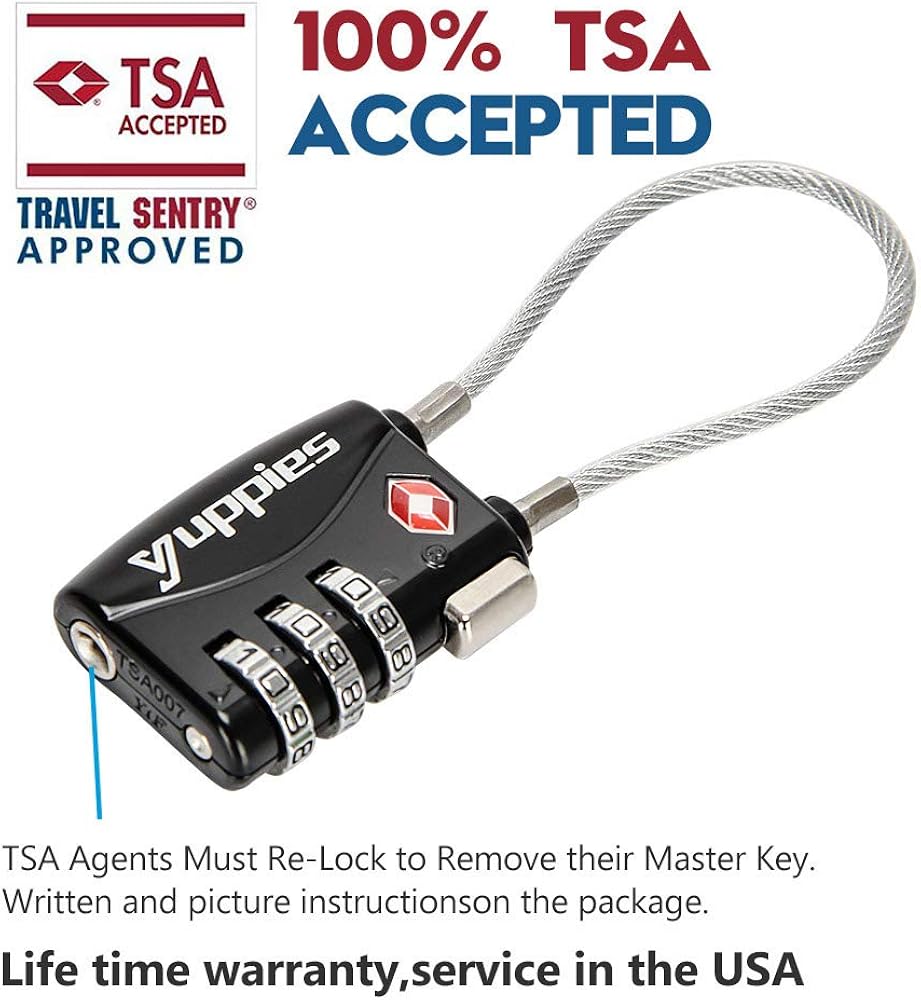  | Black 2 Pack Luggage Locks TSA Approved, Suitcase Lock for Backpack | Luggage Locks