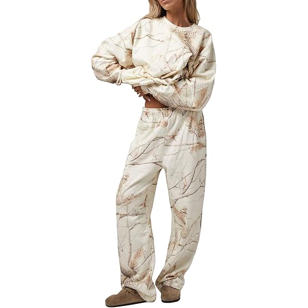 Amazon.com: Sweatsuits for Women Set 2 Piece Camo Hoodie