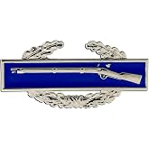 Combat Infantry Badge Lapel Pin, Platinum Blue, 1 1/4 Inch, Combat Infantry 1st Award Brite Mini Miniature