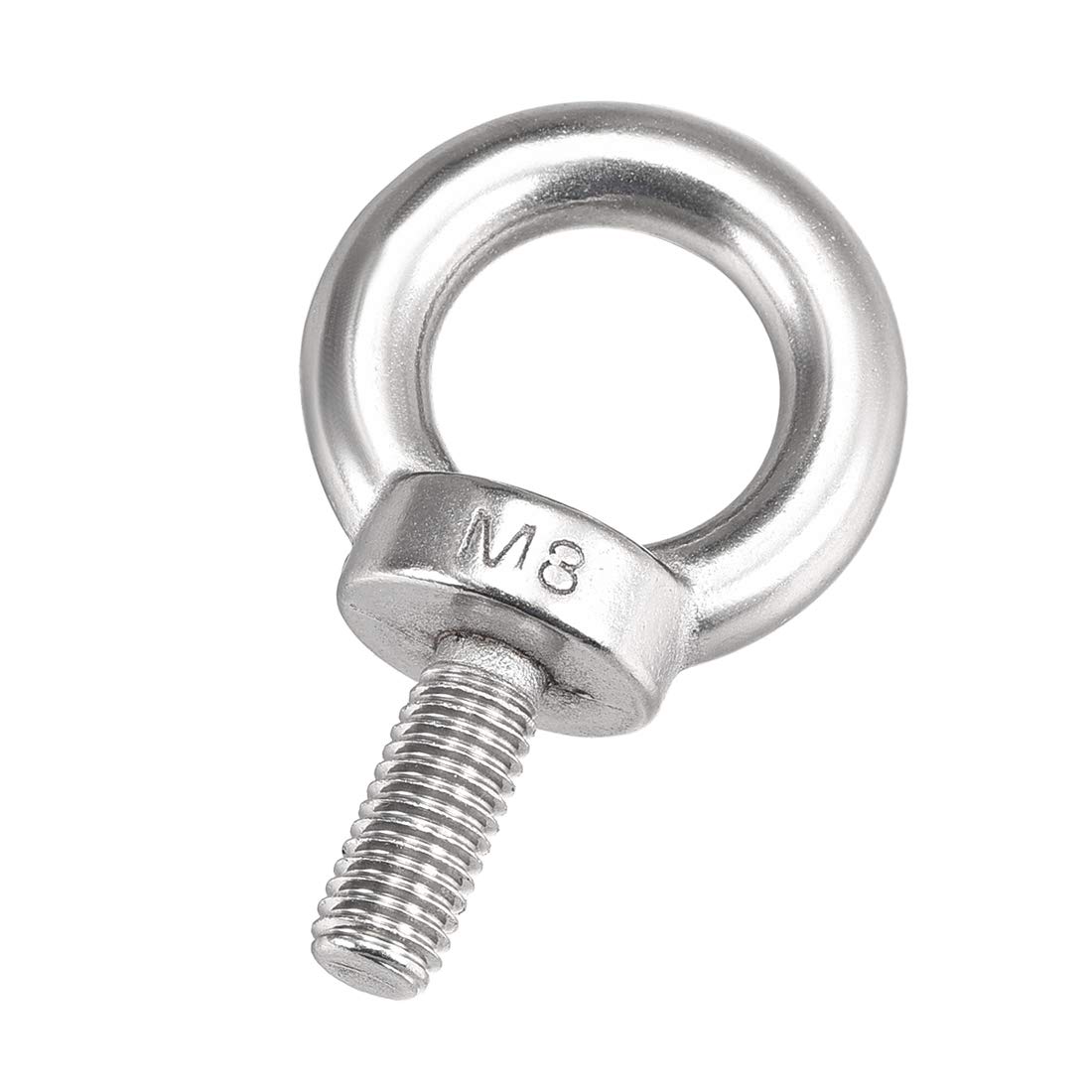 uxcell Lifting Eye Bolt M8 x 20mm Male Thread Metal for Hanging, Pack