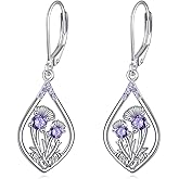 Scottish Thistle Earrings 925 Sterling Silver Scottish Thistle Dangle Earring Jewelry Gifts for Women