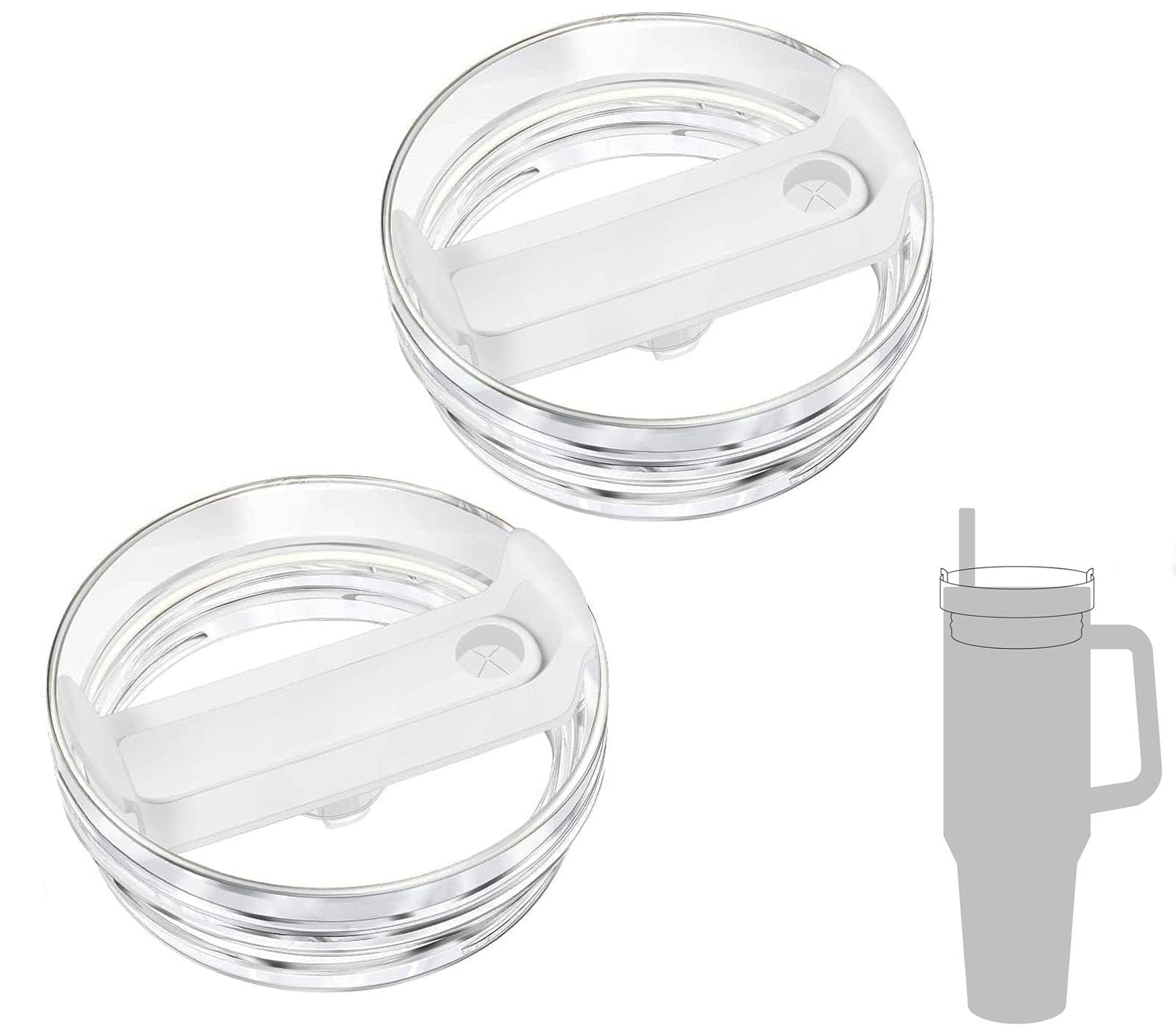 Photo 1 of 40oz Tumbler Lids Replacement for Stanley Cup,Replacement Spill Proof Splash Resistant Tumbler Lids Reusable Tumbler Cover for Stanley and More Coffee Mugs (Lily White)