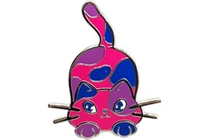 Bisexual Purride Calico Cat Hard Enamel Pin in Bi Pride Flag Colors | LGBTQ+ Subtle Pride Jewelry