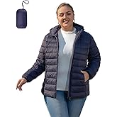 XALADU Plus Size Puffer Jacket for Women 1X-7X Water-Resistant Packable Winter Coat Lightweight Puffer Coat