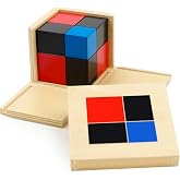 Hidoggy Montessori Binomial Cube, Montessori Sensorial Learning Materials Math Toy for Toddlers, Kids