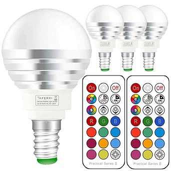 E14 led warmweiss | Led rgbw Lampe mit Fernbedienung | 3W(ersetzt 30W) Dimmbare Birne mit RGB und Warmweiß(2700 Kelvin) | für