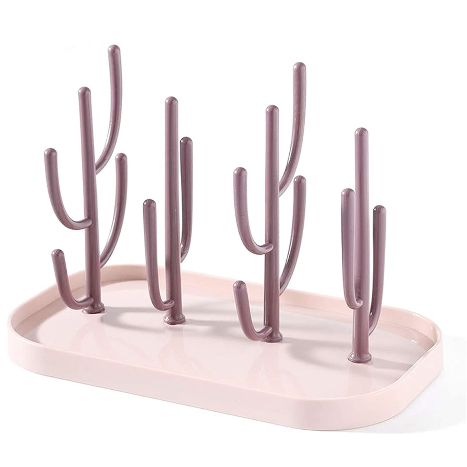 LiRiQi Baby Bottle Drying Rack, Drying Rack for Baby Bottles, Drying Rack for Bottles and Bottle Accessories, Bottle Stand for Bottles, Teats, Cups and Accessories, BPA Free (Pink)