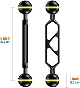 Sea Frogs 5" Double Ball Arm Underwater Diving Light Mount Aluminum Alloy view 2