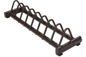 BODY SOLID Body-Solid (GBPR10) Horizontal Bumper Plate Rack - 8-Slot Storage for Olympic Bumper Plates, Home Gym Organizer with Powder Coat Finish