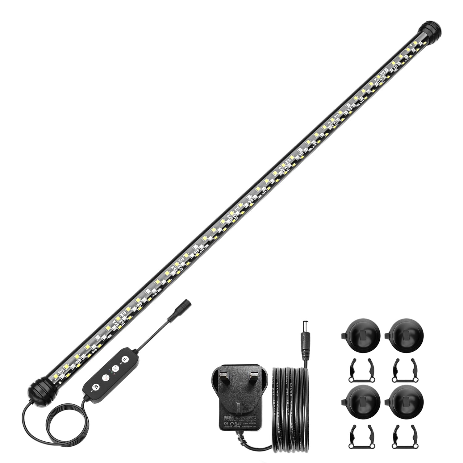 SEAOURA Led Aquarium Light with Timer, Submersible Aquarium Plant Light, Fish Tank Light with Auto On/Off, 3 Lighting Modes, Adjustable Brightness, 14W (68cm)