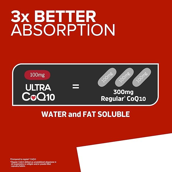 QUNOL ULTRA COQ10 100MG SOFTGELS- 3X BETTER ABSORPTION, ANTIOXIDANT FOR HEART HEALTH & ENERGY PRODUCTION, COENZYME Q10 VITAMINS AND SUPPLEMENTS, 3 MONTH SUPPLY, 90 COUNT