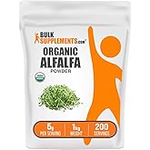 BulkSupplements.com Organic Alfalfa Grass Powder - Alfalfa Supplement, Green Superfood Powder - Vegan & Gluten Free, 5g per Serving, 1kg (2.2 lbs) (Pack of 1)