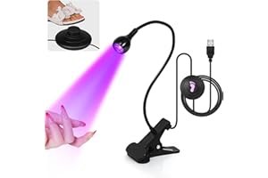 mlogiroa Foot Pedal Switch UV Nail Lamp - Foot Control USB Gooseneck UV Lamp for Gel X Nails Flexible Nail Dryer Professional for Manicure Salon Home DIY Curing (Black)