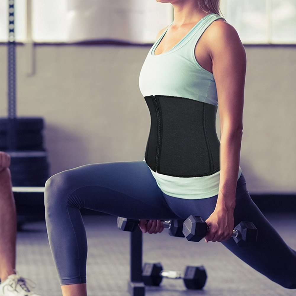 Women Waist Trainer,Women Hot Sweat Weight Loss Neoprene Workout Sauna Suit Corset Trimmer Belt Body Shaper Cincher With Zipper Slimming By Wishesport