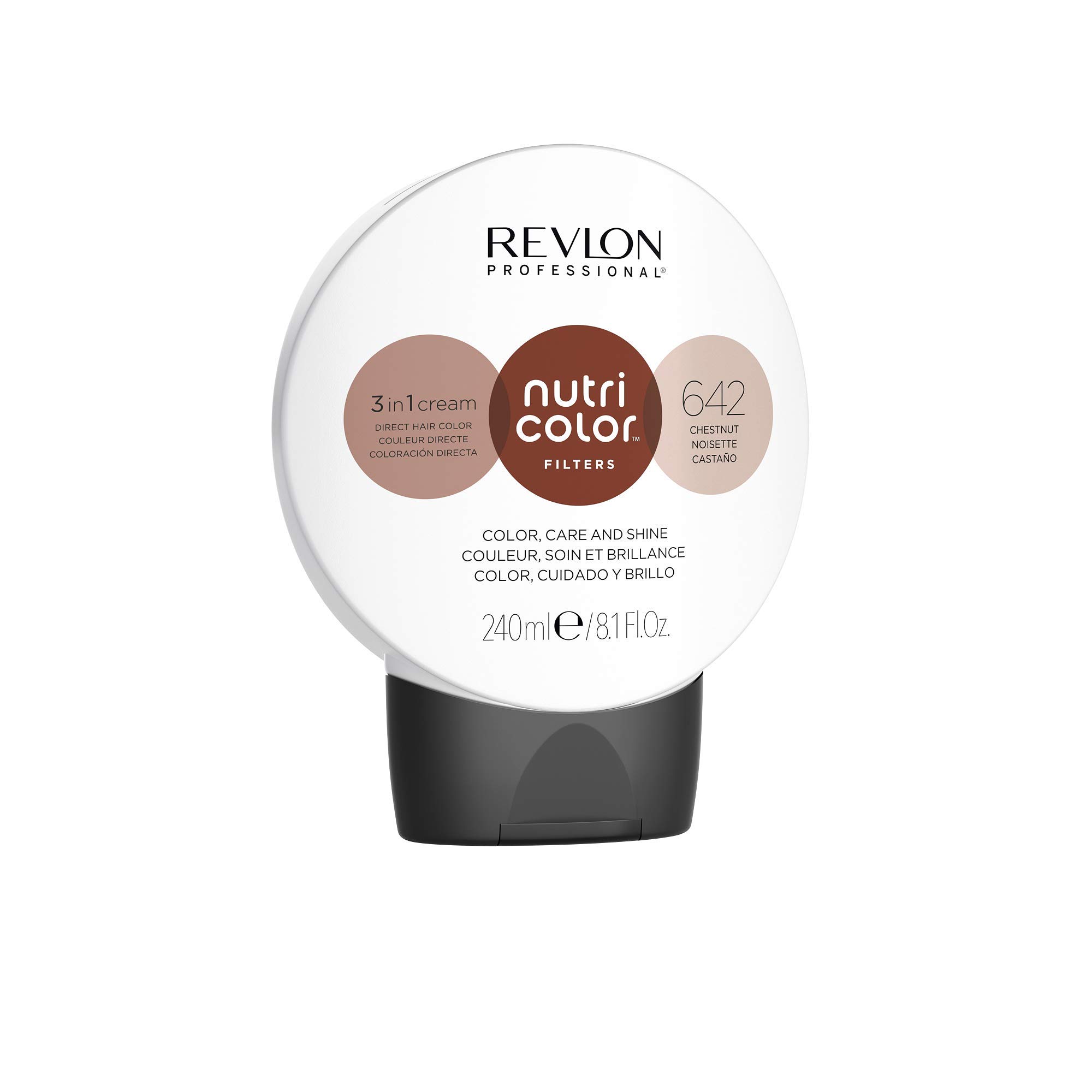REVLON PROFESSIONAL Nutri Color Filters, Semi-Permanent Toning Hair Color, 642 Chestnut, 240 ml