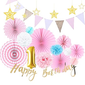 Amazon Co Jp Sunbeauty 一歳誕生日飾り付けセット 女の子 誕生日