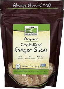 NOW Foods, Organic Crystallized Ginger Slices, Low-Sodium, Sulfur-Free, Preservative-Free and Non-GMO, 16-Ounce