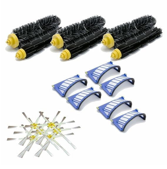 Kit Large Serie 600 Bürsten 6 Arme und Filter für iRobot Roomba Serie 600 601 602 603 604 605 606 607 608 609 610 611 612 613