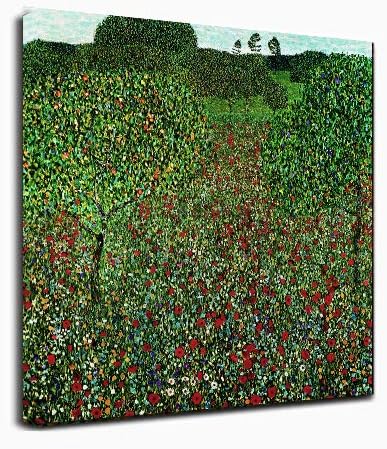 Canvas Wall Art - Poppies Flowers by Gustav Klimt - Classic Art Wall Decor Giclee Print Reproductions Painting Modern Home Decor Ready to Hang