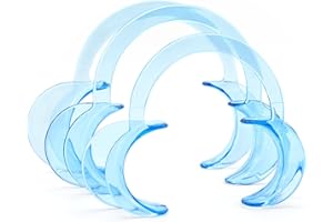 Quacc 3 PCS Dental Cheek Retractor Mouth Opener Size S M L C-Shaped Cheek Retractors for Teeth Whitening (Blue)