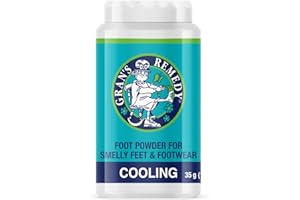 Gran's Remedy Cooling Foot Powder for Smelly Feet - Proven Effective, Long Lasting, Cooling, Moisture Absorbing Foot and Shoe Deodorizer Powder - Travel Size, Perfect for Whole Family