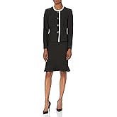 Le Suit Women's Framed Jacket/Flounce Skirt Suit