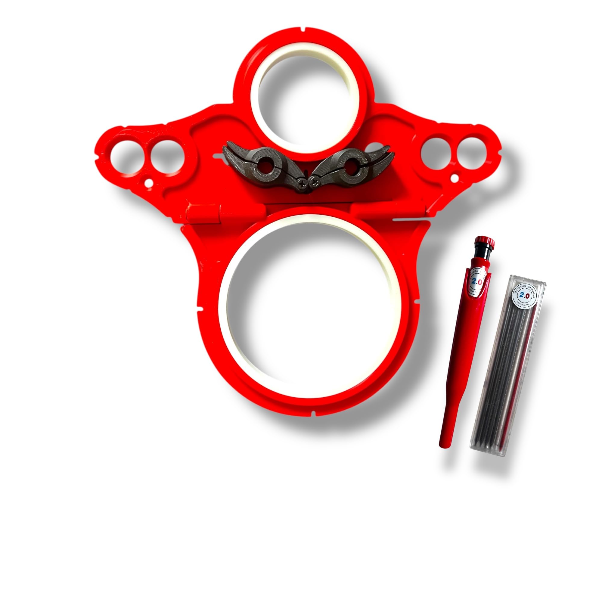 Tracing Template for Suspended Toilet Frame – Geberit Compatible Cutting & Drilling Guide for Tiles – Reinforced Plastic with Mechanical Pencil – Outillage Carreleur 2.0