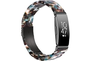 Wongeto Compatible with Fitbit Inspire 2 & Inspire/Inspire HR Bands for Women, Resin Wristband Strap Bands for Fitbit Inspire accssorises(Blue Flower)