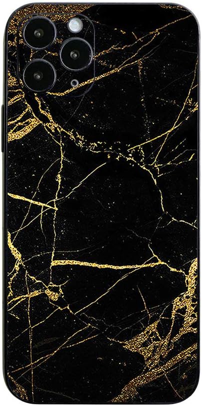 MightySkins Skin for Apple iPhone 12 Pro - Black Gold Marble | Protective, Durable, and Unique Vinyl Decal wrap Cover | Easy to Apply, Remove, and Change Styles | Made in The USA