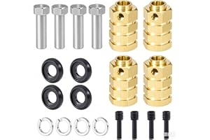 RCJUMPANT 4PCS 12mm Wheel Hubs Hex Pins Adapter-Heavy Duty Brass(5-20mm) for TRX4 TRX6 RC Crawler – Heavy Duty Wheel Spacers & Extensions (20mm)