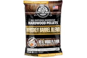 Pit Boss 100% All-Natural Hardwood Whiskey Barrel Blend BBQ Grilling Pellets, 40 Pound Bag