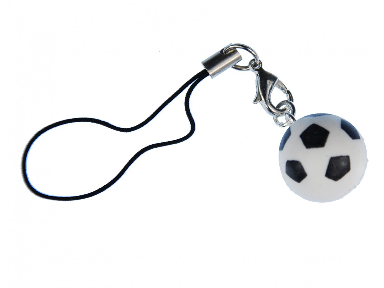 Miniblings Soccer Ball Mobile Cell Phone Charm Pendant Wm 3D White Em Championship