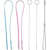 6 Pieces Sewing Loop Kit, Include Loop Turner Hook Flexible Drawstring Threader Metal Tweezers Long Loop Turner Tool with Lat