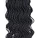 VRHOT 6Packs 18'' Wavy Senegalese Twist Crochet Hair Braids Wavy Ends Free Synthetic Hair Extensions Braiding Hair Havana Mombo Dreadlocks 1B 18 inch 35strands/pack (18'' (6packs/lot), 1B#)