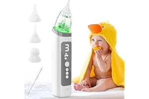 MANOTEARS Nasal Aspirator for Baby - Baby Nose Sucker with 3 Suction Levels, Baby Nasal Aspirator, Electric Nose Suction for Baby with 3 Silicone Tips Music and Light, Rechargeable Snot Nose Sucker for Babies