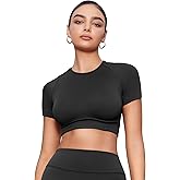 YEOREO Women's Short Sleeve Crop T-Shirt