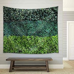 Green Leafs Wall - Fabric Wall Tapestry Home Decor - 51x60 inches