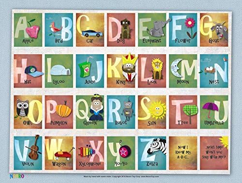 Alphabet - Educational Placemats for Children: Non Slip Silicone, Kids Placemat