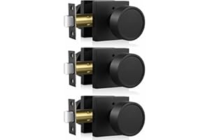 Haidms Black Interior Door Knobs, Zinc-Alloy Heavy Duty Round Matte Black Privacy Door Knobs Interior for Bedroom Modern Bath