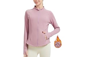 ANIVIVO Women's Fleece Running Jackets,Warm Athletic Zip Up Jacket Workout Yoga Gym Track Jackets with Pockets Cold Weather