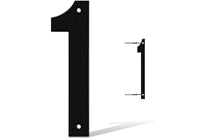 USENUMBER 3,4,5,6,7,8 Inch House Numbers for Outside,Unique Metal Address Numbers for House,Weatherproof Outdoor House Numbers with Available Complete A-Z Letters,Black Metal Letters for Outdoor Signs（4",1）